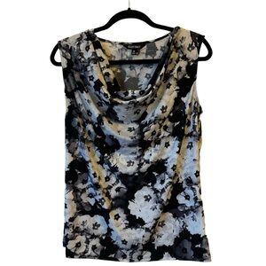 Ellen Tracy | Sleeveless Draped Collar | Floral | Sz Medium